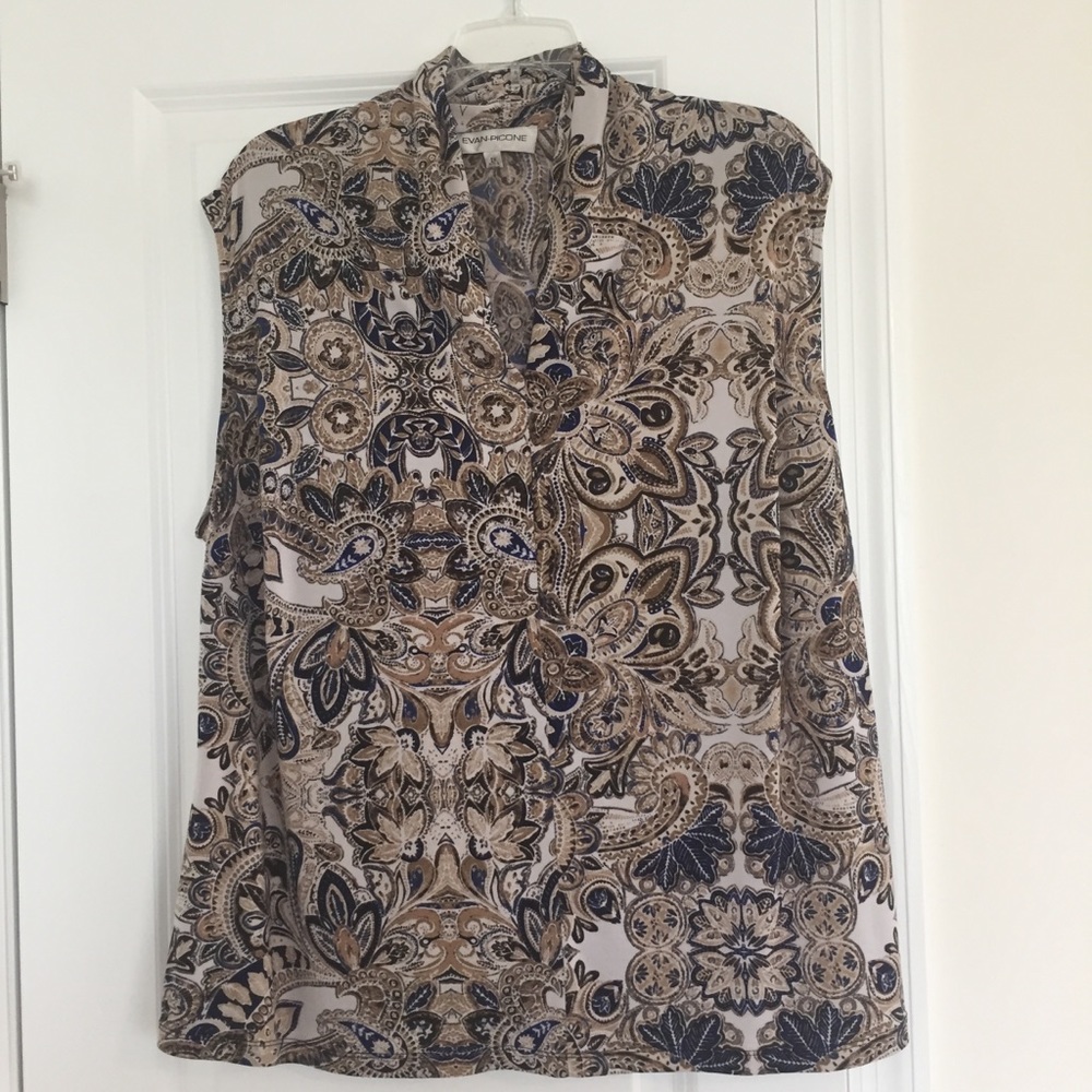 ❤️4/$25 ❤️Evan-Picone Sleeveless Blouse Sz 2X